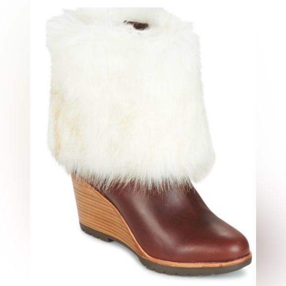 Sorel Shoes - Sorel Park City Short Wedge Boots Fur Trim Sz 5.5 NEW